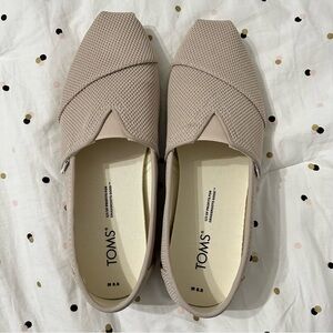 TOMS Alpargata Oxford Tan Repreve Knit Slip-On Loafers Flats
